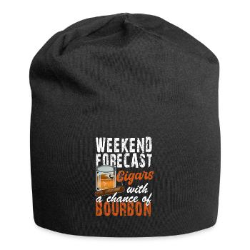 Weekend forecast cigars with a chance of - Jersey Beanie - black - Front