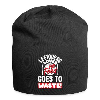 Amoureux des restes, aucune nourriture n’est gaspillée! N° de déchets - Bonnet en jersey - noir - Devant