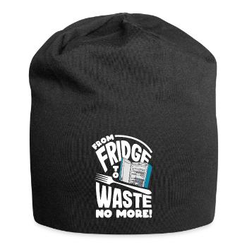 Du réfrigérateur à la fourchette, ne gaspillez plus! Conscient - Bonnet en jersey - noir - Devant