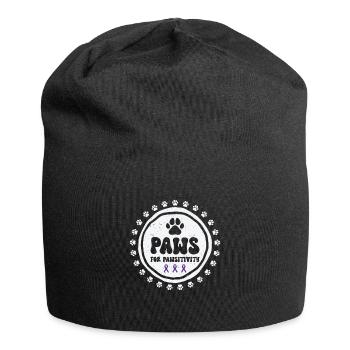 Sensibilisation à la maladie d’Alzheimer Pet Purple Ribbon Pattes - Bonnet en jersey - noir - Devant