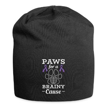 Sensibilisation à la maladie d’Alzheimer Pet Purple Ribbon Pattes - Bonnet en jersey - noir - Devant