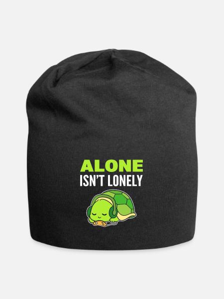 Schildkröte introvertiert Musikliebhaber - Jersey-Beanie - Schwarz