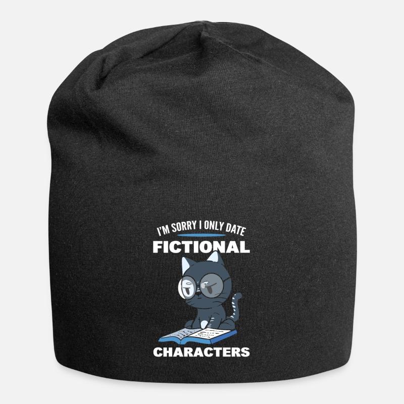 Lecteur de livre de lecture de chat - Bonnet en jersey - noir