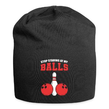 Stop Staring At My Balls Bowler - Jersey Beanie - black - Front