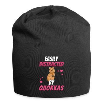 Distrait par le marsupial quokka Australie - Bonnet en jersey - noir - Devant