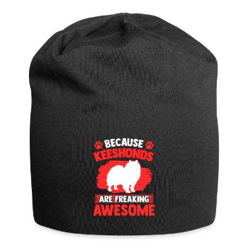 Wolfspitz is fantastic German Keeshond - Jersey Beanie - black - Front