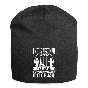 Im the best man - Jersey Beanie - charcoal grey - Front