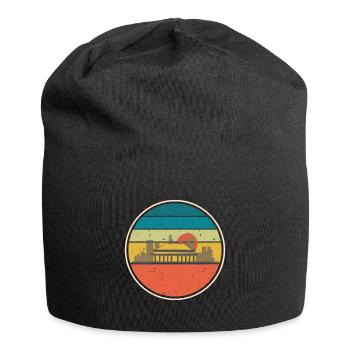 Graphismes rétro vintage colorés avec vue sur Pékin - Bonnet en jersey - noir - Devant