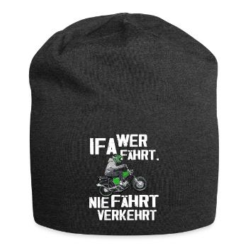 Lustiger Spruch Simsonfahrer S50 S51 Simme Moped - Jersey-Beanie - Anthrazit - Vorne