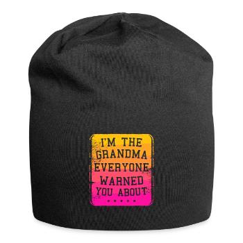 Ich bin die Oma, vor der dich alle gewarnt haben - Jersey-Beanie - Schwarz - Vorne