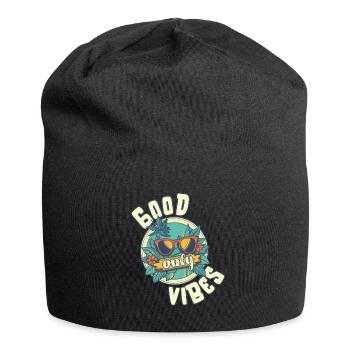 Good Vibes Only: Pure summer feeling in retro design - Jersey Beanie - black - Front