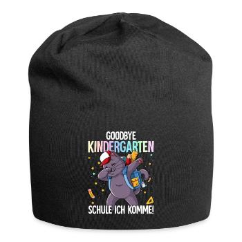 Goodbye Kindergarten Schule Ich Komme Einschulung - Jersey-Beanie - Schwarz - Vorne