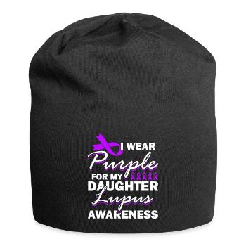 Ich Trage Lila Für Meine Tochter Lupus Awareness - Jersey-Beanie - Schwarz - Vorne
