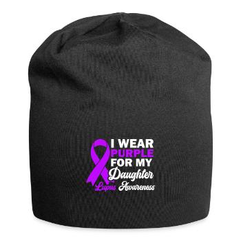 Ich Trage Lila Für Meine Tochter Lupus Awareness - Jersey-Beanie - Schwarz - Vorne