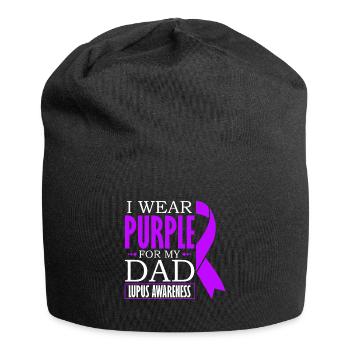 Je porte du violet pour mon père Conscience du lupus - Bonnet en jersey - noir - Devant