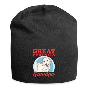 Grand-père de chien de montagne des Pyrénées | Cadeau du propriétaire de chien - Bonnet en jersey - noir - Devant