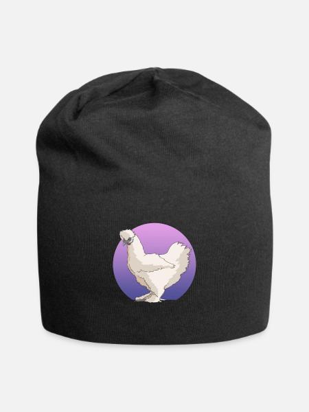 Seidenhuhn Silkie Huhn Seidenhühner Geschenk - Jersey-Beanie - Schwarz