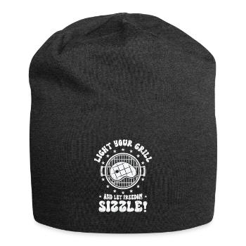 USA Independence Barbecue American Flag BQQ Grill - Jersey Beanie - charcoal grey - Front