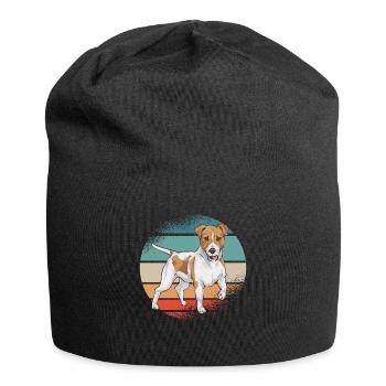 Jack Russell Terrier - Jersey-Beanie - Schwarz - Vorne
