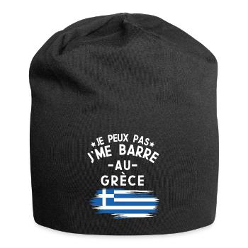 Je Peux Pas J'me Barre Au Grèce Vacances - Bonnet en jersey - noir - Devant
