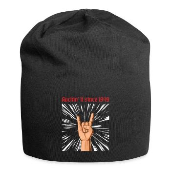 Rockin it since 1949 Heavy Metal Birthday Greeting - Jersey Beanie - black - Front