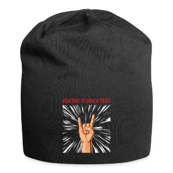 Rockin it since 1937 Heavy Metal Birthday Greeting - Jersey Beanie - black - Front