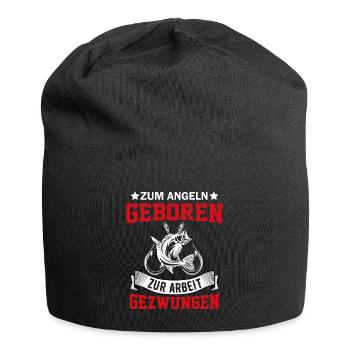 Zum Angeln geboren zum Arbeiten gezwunen Angler - Jersey-Beanie - Schwarz - Vorne