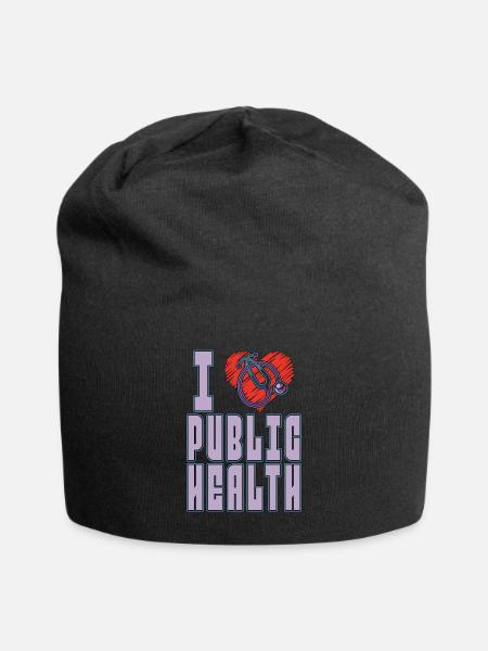 Public Health Worker I Heart Public Health Care - Jersey Beanie - black