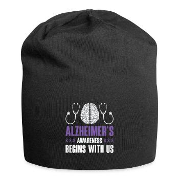 Alzheimer's Awareness Brain Doctors Health - Jersey Beanie - black - Front
