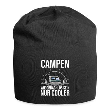 Wohnmobil Wohnwagen Camping Camper - Jersey-Beanie - Schwarz - Vorne