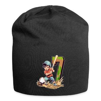 Baseball Birthday - 7 years old Boy - 7. - Jersey Beanie - black - Front