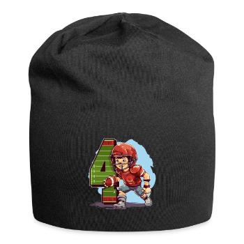 Anniversaire de football américain - 4 ans - Bonnet en jersey - noir - Devant