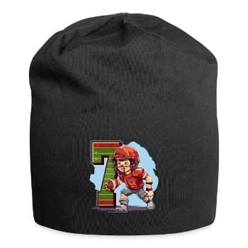 Anniversaire de football américain - 7 ans - Bonnet en jersey - noir - Devant