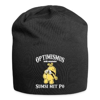 optimismus Bee Biene - Jersey-Beanie - Schwarz - Vorne