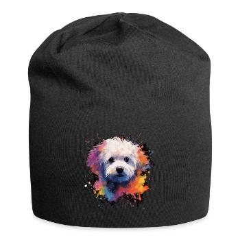 Bichon Frise Dog Cadeau Dire - Bonnet en jersey - noir - Devant