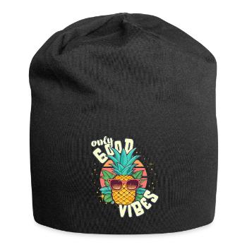 Only Good Vibes: Good Life Ananas mit Sonnenbrille - Jersey Beanie - black - Front