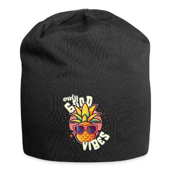 Only Good Vibes: Good Life Pineapple avec lunettes de soleil - Bonnet en jersey - noir - Devant