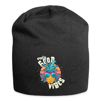 Only Good Vibes: Good Life Pineapple avec lunettes de soleil - Bonnet en jersey - noir - Devant