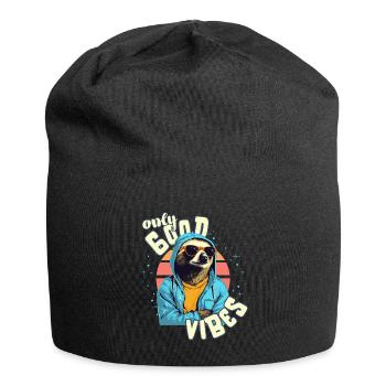 Only Good Vibes: Good Life Sloth avec veste - Bonnet en jersey - noir - Devant