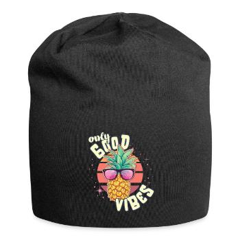 Only Good Vibes: Good Life Ananas mit Sonnenbrille - Jersey Beanie - black - Front
