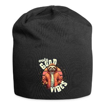 Only Good Vibes: Good Life Faultier mit Jacke - Jersey Beanie - black - Front