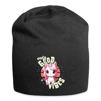 Only Good Vibes: Good Life Cute Magic Unicorn - Jersey Beanie - black - Front