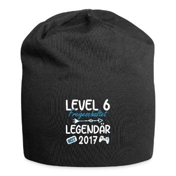 Level 6 Jahre Geburtstagsshirt Gamer 2017 - Jersey-Beanie - Schwarz - Vorne