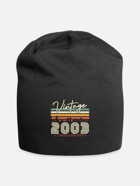 Vintage 2003 Jahrgang geboren Geburtstag Geschenk - Jersey-Beanie - Schwarz