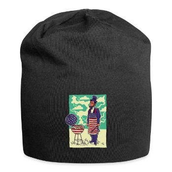 Grill Master USA Flag Abraham Lincoln Barbeque - Jersey Beanie - black - Front