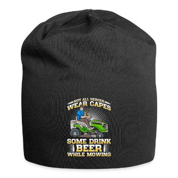 Lawn mowing, lawn mowers, gardeners, gardening - Jersey Beanie - black - Front
