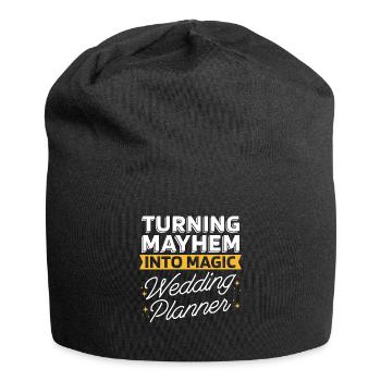 Wedding Planner Turning Mayhem Into Wedding Plan - Jersey-Beanie - Schwarz - Vorne