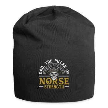 Dad the Pillar of Norse Strength Father's Day - Jersey Beanie - black - Front