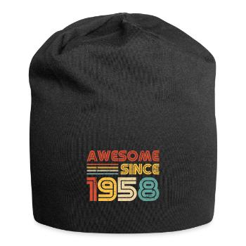 Vintage 1958 65th Birthday 65 Years of Strength - Jersey Beanie - black - Front