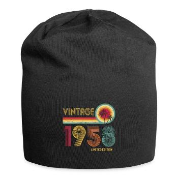 Vintage 1958 65th Birthday 65 Years of Strength - Jersey Beanie - black - Front